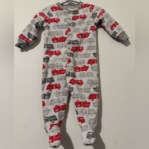 Carter’s Infant Boy’s Firetruck Print Footsie Pajama